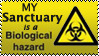 my sanctuary is a biological hazard stamp